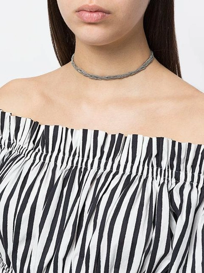 Shop Saint Laurent Loulou Twisted Necklace In Metallic