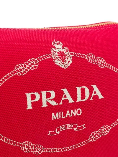 Shop Prada Logo Printed Make Up Bag