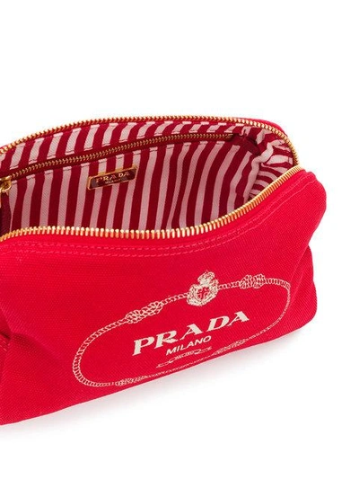 Shop Prada Logo Printed Make Up Bag