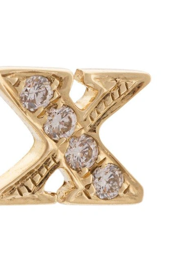 Shop Sydney Evan 14kt Yellow Gold Xo Diamond Stud Earrings In Metallic