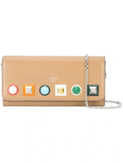 Shop Fendi Continental Wallet With Chain