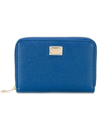 Shop Dolce & Gabbana Small Zip-around Wallet - Blue