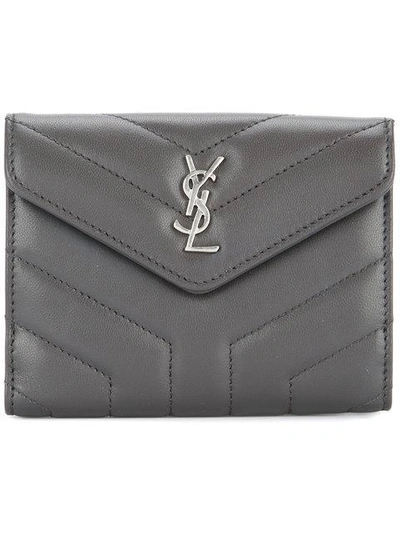 Shop Saint Laurent Lou Lou Wallet In Grey