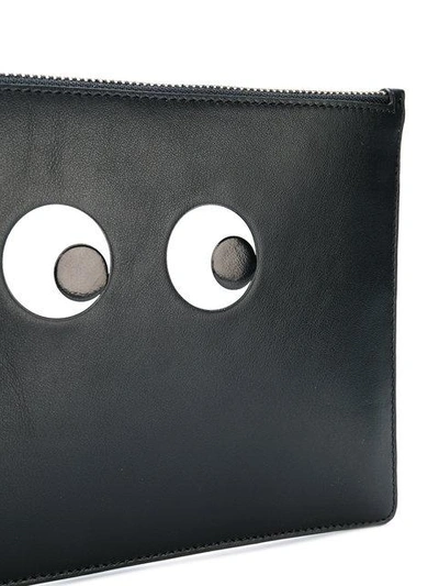Shop Anya Hindmarch Eyes Zip Pouch  In Black