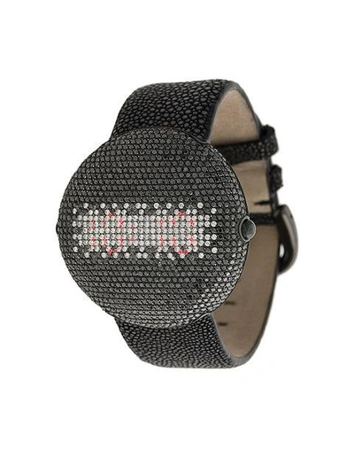 Shop Christian Koban 'clou' Armbanduhr Mit Schwarzen Diamanten In Black