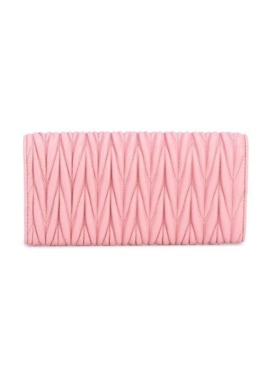 Shop Miu Miu Quilted Wallet In Pink