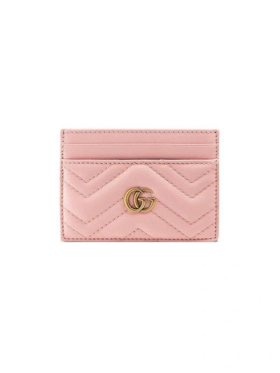 Shop Gucci Gg Marmont Card Case In Pink
