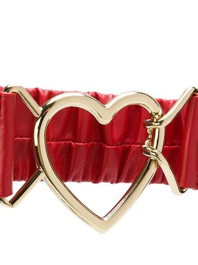 Shop Dolce & Gabbana Heart Buckle Belt In Red