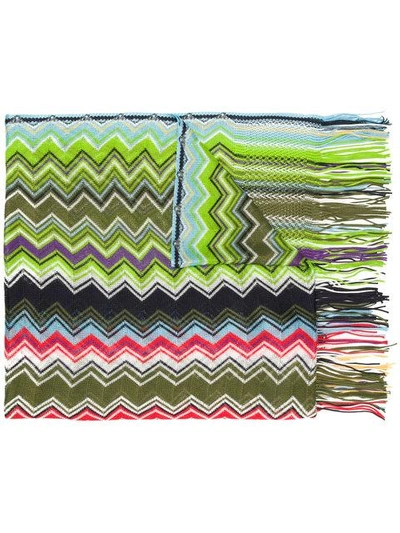 Shop Missoni Embroidered Fringed Scarf