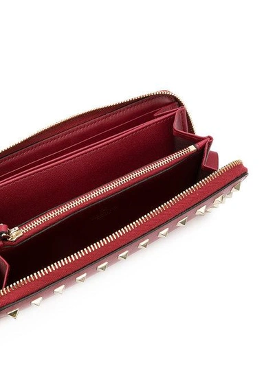 Shop Valentino Rockstud Continental Wallet In Red