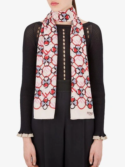 Shop Fendi Flowers Shawl - Neutrals