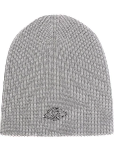 Shop Warm-me Ribbed Knitted Beanie Hat - Grey