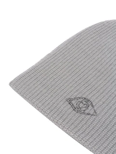 Shop Warm-me Ribbed Knitted Beanie Hat - Grey