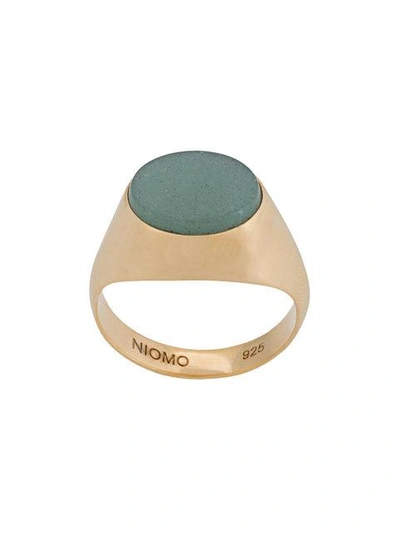 Shop Niomo Paloma Aventurine Oval Ring In Metallic