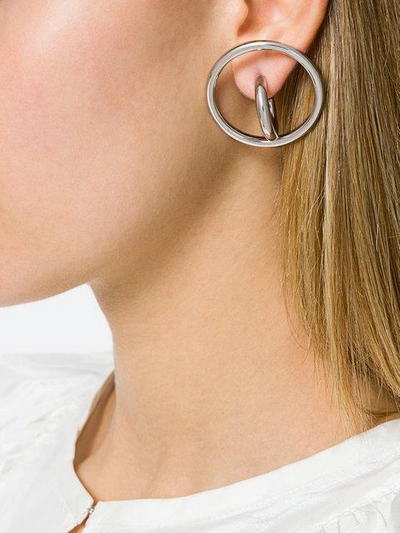 Shop Charlotte Chesnais Saturn Blow Large Earrings In Metallic