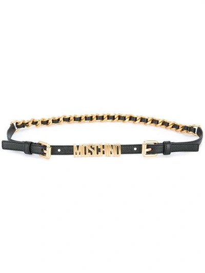 Shop Moschino Logo Chain Belt