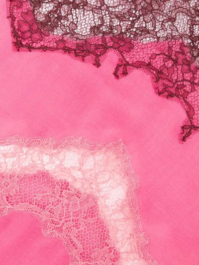 Shop Valentino Lace Trim Scarf - Pink