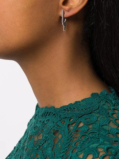 Shop Charlotte Valkeniers Vertical Matrix Stud Earrings - Metallic