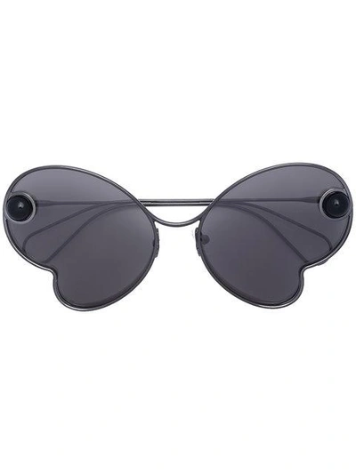 Shop Christopher Kane Eyewear Butterfly Sunglasses - Black