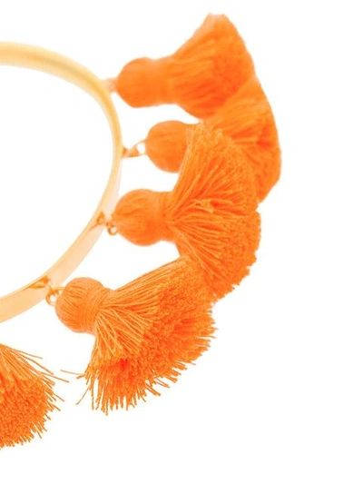 Shop Marte Frisnes Orange Raquel Tassel Bangle In Yellow