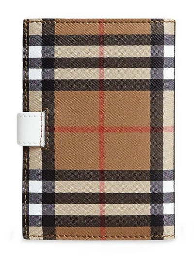 Shop Burberry Vintage Check And Leather Folding Wallet In Neutrals