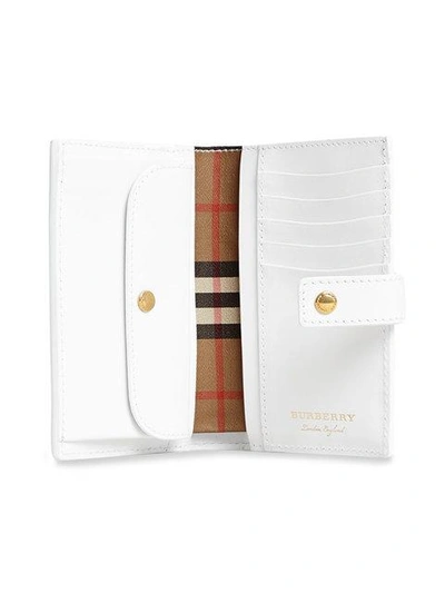 Shop Burberry Vintage Check And Leather Folding Wallet In Neutrals