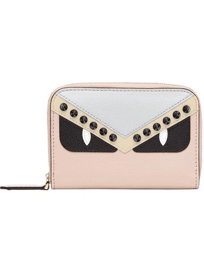 Shop Fendi Mini Zip Around Wallet - Pink