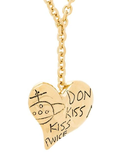 Shop Vivienne Westwood Heart Pendant Necklace In Metallic