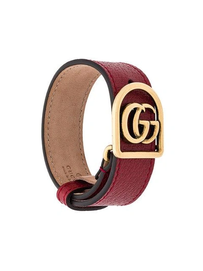 Shop Gucci Double G Bracelet In Red