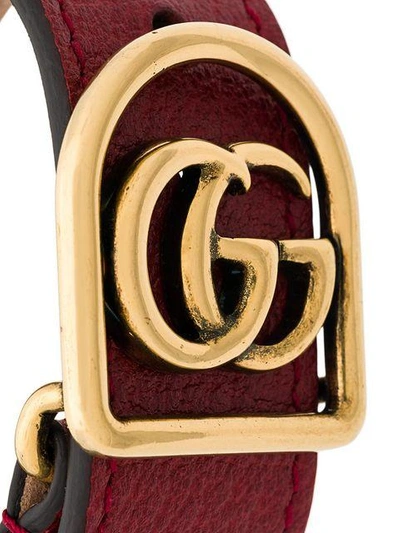 Shop Gucci Double G Bracelet In Red
