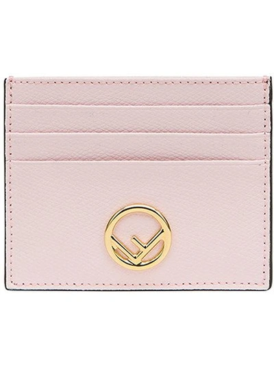 Shop Fendi Pink Logo Leather Cardholder