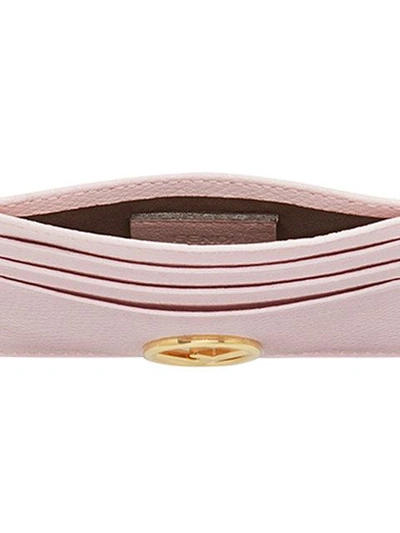 Shop Fendi Pink Logo Leather Cardholder