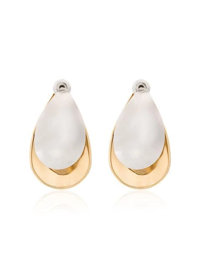 Shop Charlotte Chesnais Gold And Silver Mini Petal Earrings