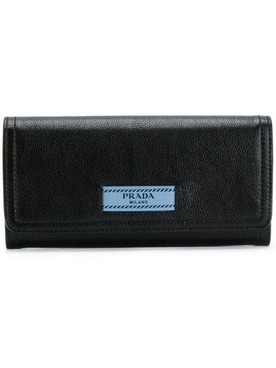 Shop Prada Etiquette Continental Wallet - Black