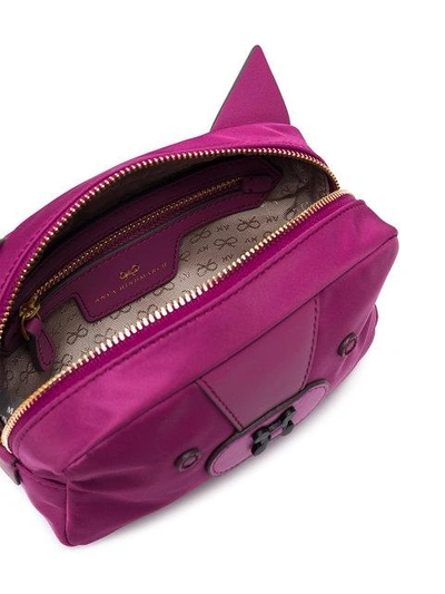 Shop Anya Hindmarch Purple Fox Nylon Make Up Pouch - Pink & Purple