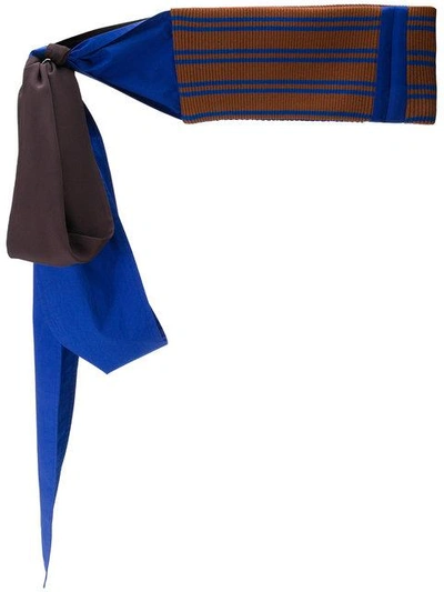 Shop Marni Ribbed Knitted Belt - Blue