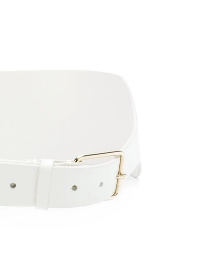 Shop Jil Sander Asymmetric Buckle Belt - White