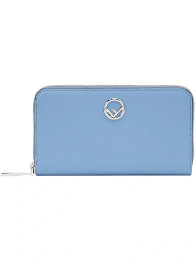 Shop Fendi Zip Around Wallet - Blue