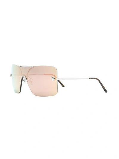 Shop Cartier Panthère De  Rimless Rectangular-frame Sunglasses In Metallic