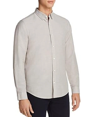Shop Theory Edward Essential Linen Long Sleeve Button-down Shirt In Ash
