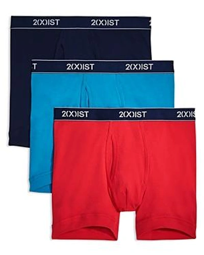 Shop 2(x)ist Essentials Boxer Briefs, Pack Of 3 In Red/turquiose/navy