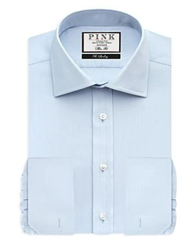 Shop Thomas Pink Timothy Herringbone Dress Shirt - Bloomingdale's Regular Fit In Pale Blue
