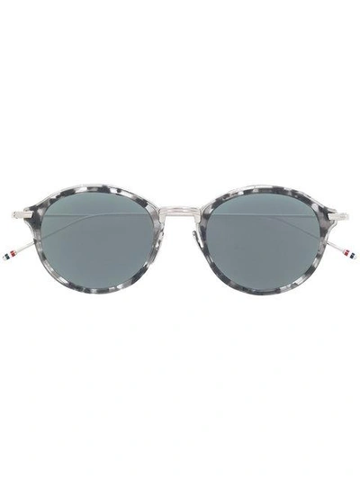 Shop Thom Browne Round Tortoiseshell Sunglasses In Grey