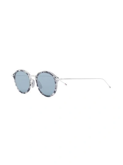 Shop Thom Browne Round Tortoiseshell Sunglasses In Grey