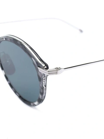 Shop Thom Browne Round Tortoiseshell Sunglasses In Grey