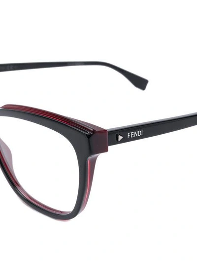 Shop Fendi Eyewear Square Frame Glasses - Black