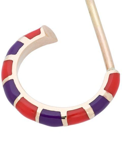 Shop Alice Cicolini 14kt Yellow Gold Striped Hoop Earrings In Multicolour