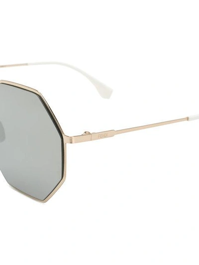 Shop Fendi Eyewear Tinted Octagonal Sunglasses - Metallic