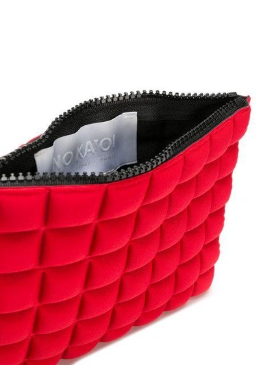 Shop No Ka'oi Medium Grid Textured Pouch In Red
