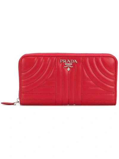 Shop Prada Bevelled Leather Wallet